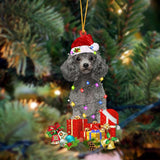 Silver Miniature Poodle-Dog Be Christmas Tree Hanging Ornament