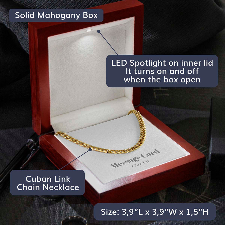 To my Dad - My Super Hero - Cuban Link Chain Gift For Man Husband Gift For Birthday