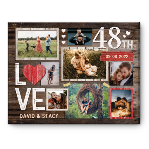 48th Wedding Anniversary Gift, 48th Anniversary Photo Collage, 48th Anniversary Gift