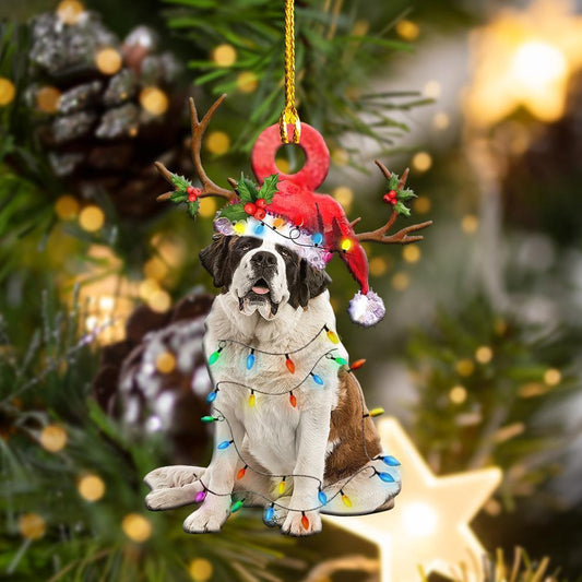 St.Bernard Christmas Shape Ornament