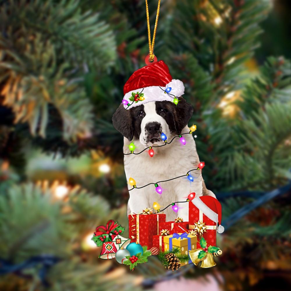 Ornament- Saint Bernard-Dog Be Christmas Tree Hanging Ornament, Happy Christmas Ornament, Car Ornament