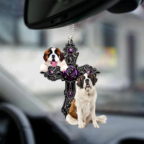 Saint Bernard Pray For God Car Hanging Ornament Dog Pray For God Ornaments Godmerch