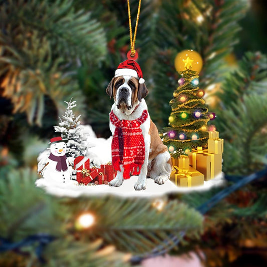 Godmerch- Ornament- Saint Bernard Christmas Ornament Dog Ornament, Car Ornament, Christmas Ornament