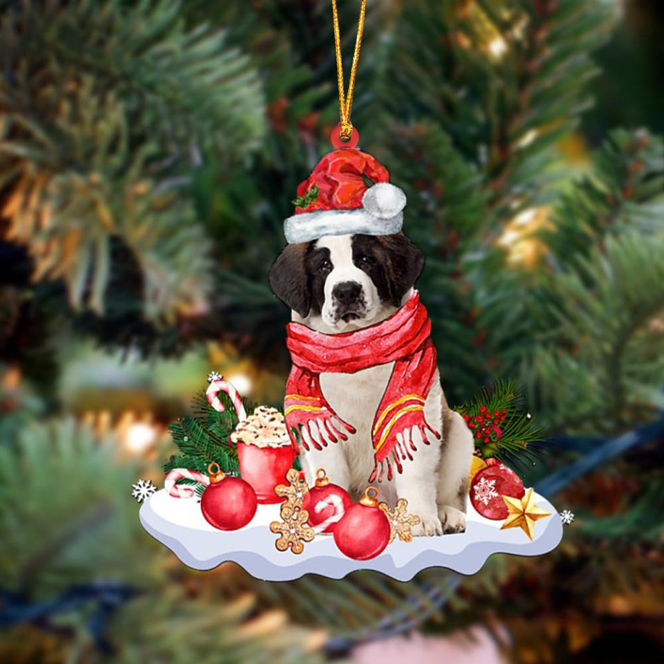 Godmerch- Ornament- Saint Bernard-Better Christmas Hanging Ornament, Happy Christmas Ornament, Car Ornament
