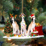 Saluki-Christmas Dog Friends Hanging Ornament