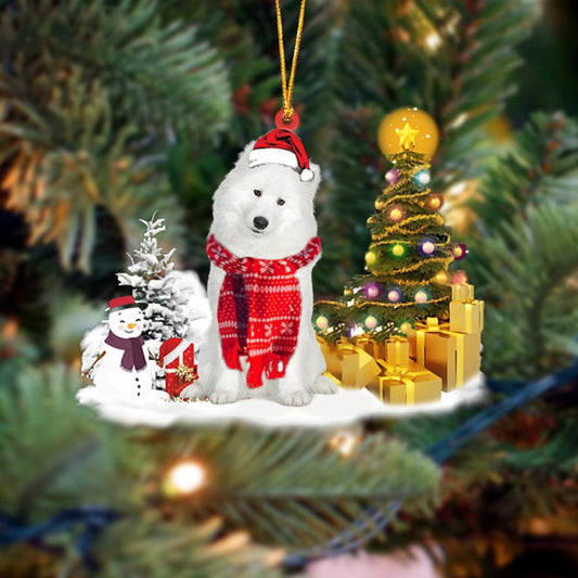 Samoyed Christmas Ornament Christmas Tree Hanging Acrylic Ornament Gift