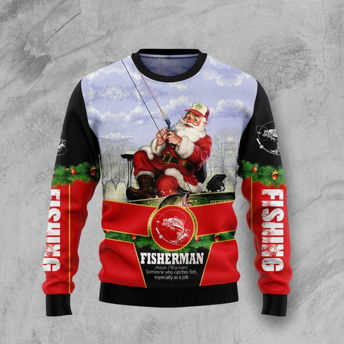 Santa Fisherman Ugly Christmas Sweater 