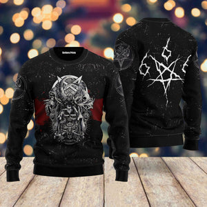 Satanic Skull Ugly Christmas Sweater 