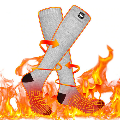 Winter Electric Rechargeable Heated Socks with Batteries for Skiing, Hunting, Keeping Warm