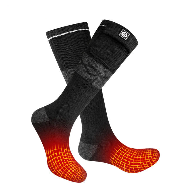 Winter Electric Rechargeable Heated Socks with Batteries for Skiing, Hunting, Keeping Warm