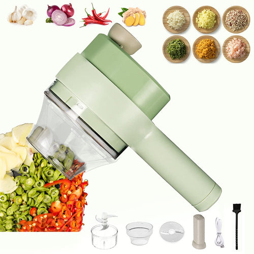Portable Electric Vegetable Cutter Set Food Processor Chopper Kitchen Tools