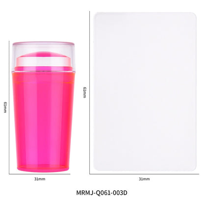 Transparent Silicone Nail Art Stamping Kit - French Design for Manicure with Dual-Sided Stamper - Scraper and Polish Seal