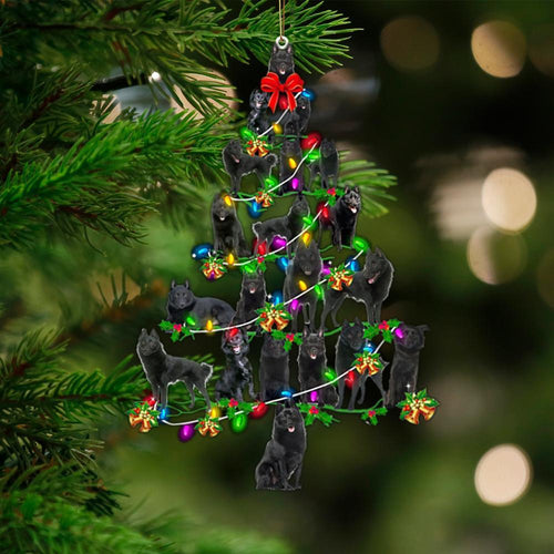 Schipperke-Christmas Tree Lights-Two Sided Ornament