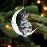 Schnauzer Sit On The Moon Two Sided Ornament Dog Hanging Christmas Ornament