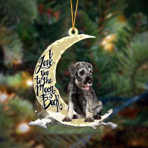 Godmerch- Schnauzer I Love You To The Moon And Back Hanging Ornament Dog Ornament, Car Ornament, Christmas Ornament