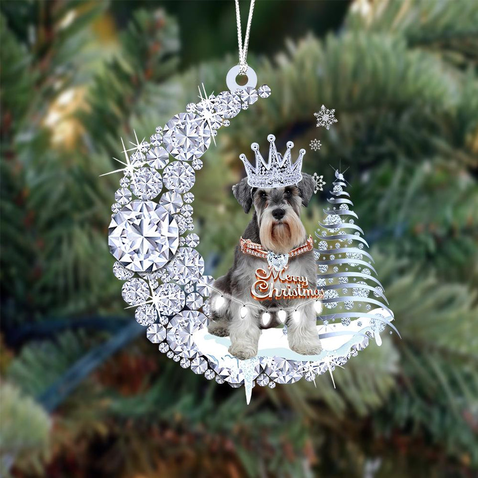Schnauzer Diamond Moon Merry Christmas Ornament Christmas Gifts