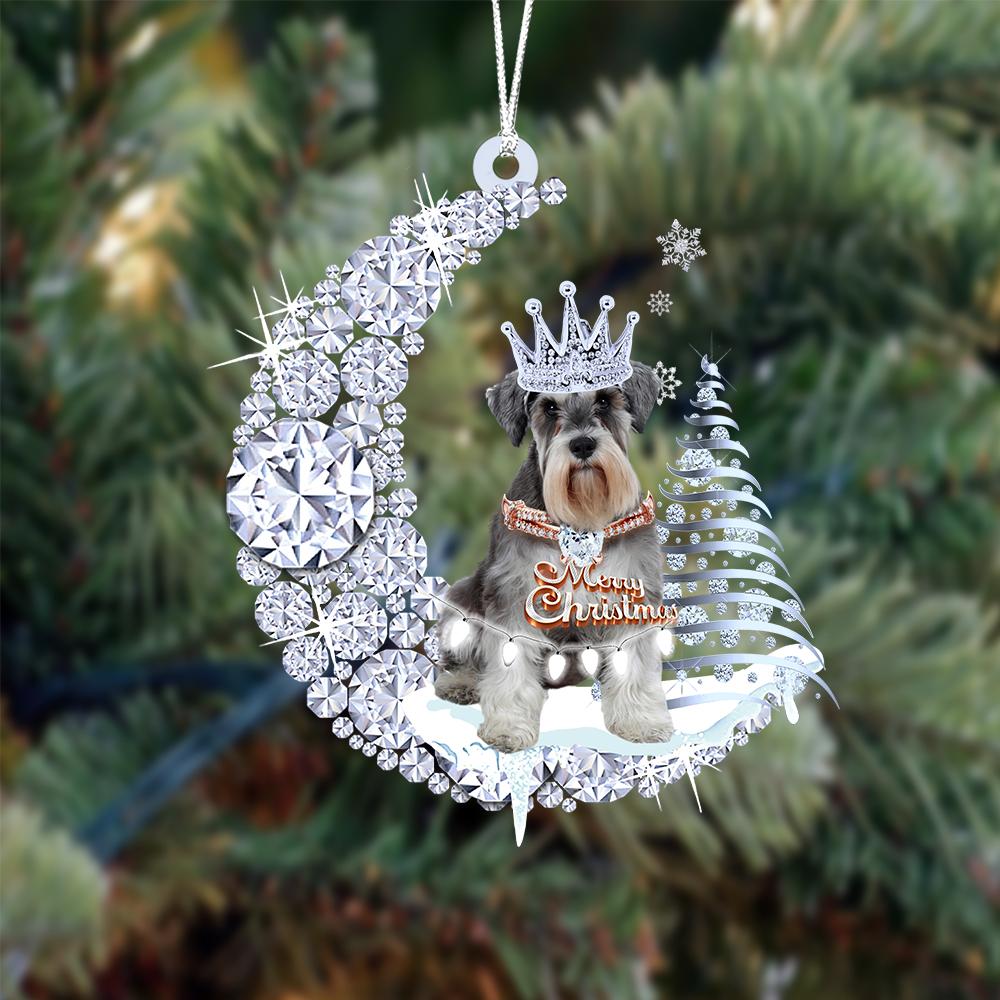 Schnauzer Diamond Moon Merry Christmas Ornament Christmas Gifts