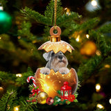 Schnauzer In Golden Egg Christmas Ornament