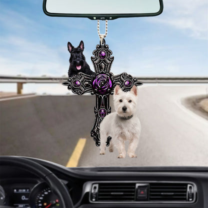 Scottish Terrier Pray For God Car Hanging Ornament Dog Pray For God Ornament