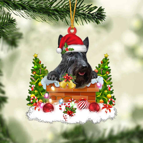 Scottish Terrier In The Chimney Hanging Ornament Dog Christmas Ornament