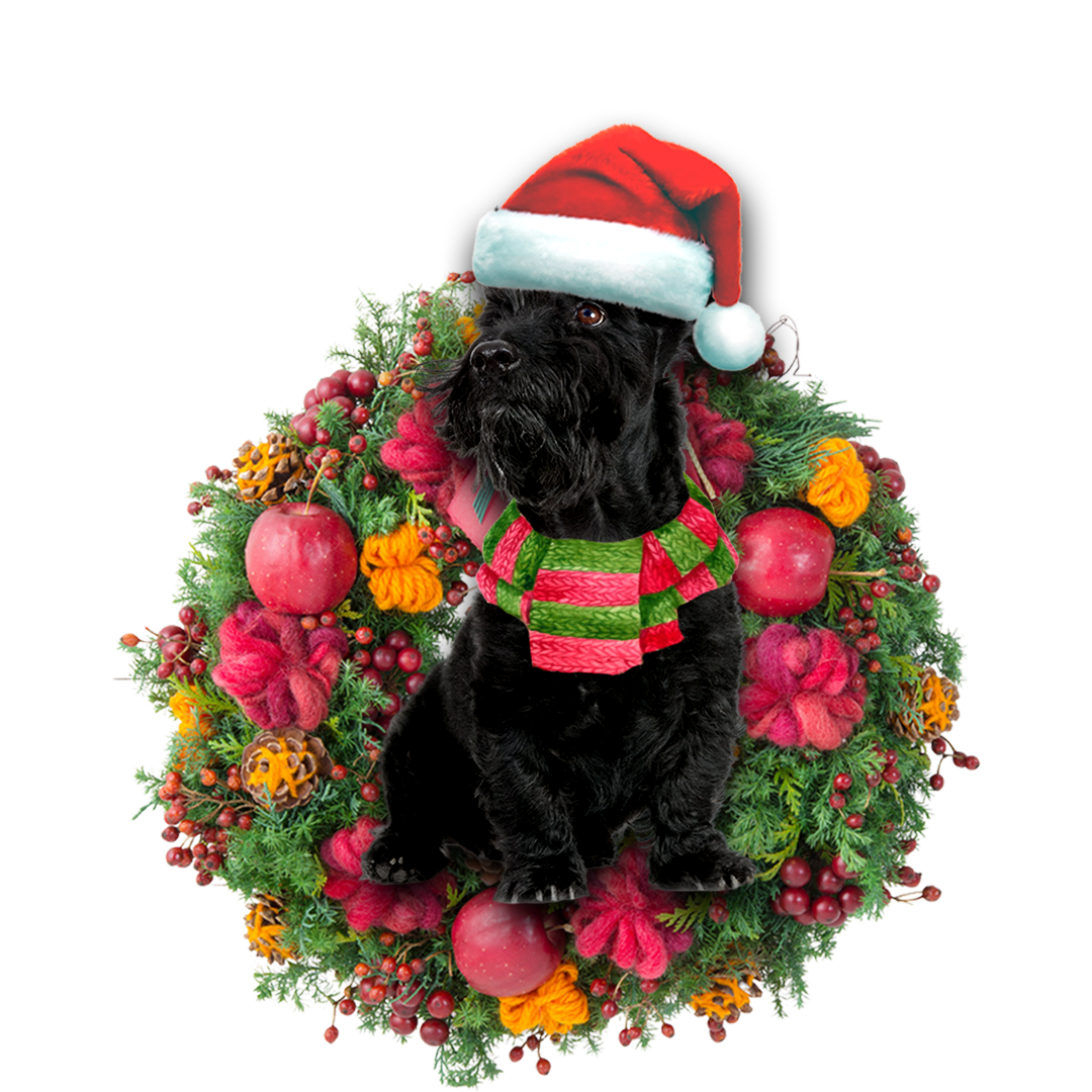 Godmerch- Ornament- Scottish Terrier Christmas Ornament, Happy Christmas Ornament, Car Ornament