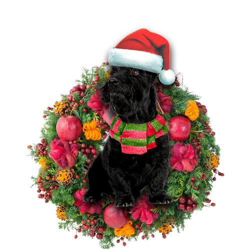 Godmerch- Ornament- Scottish Terrier Christmas Ornament, Happy Christmas Ornament, Car Ornament