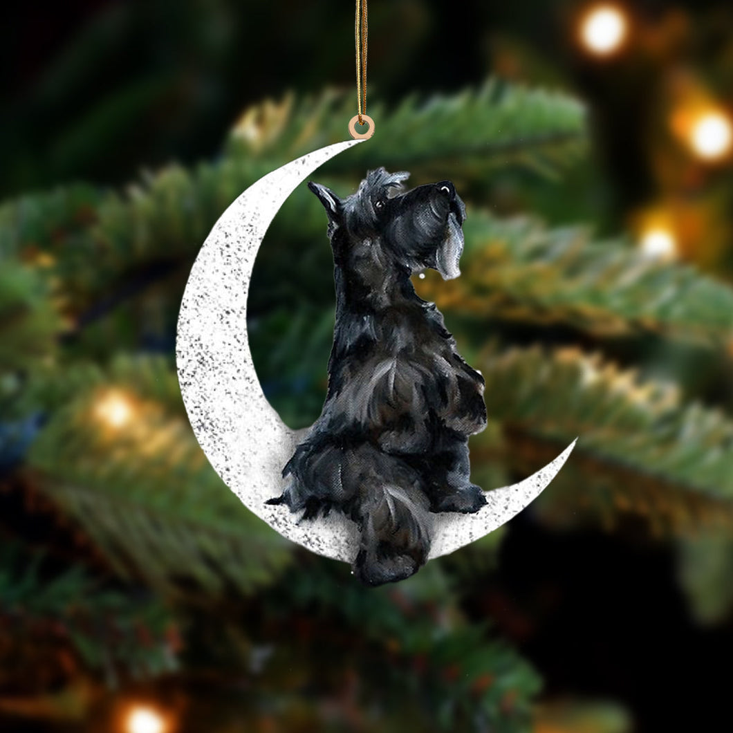 Scottish Terrier Sit On The Moon Two Sided Ornament Dog Hanging Christmas Ornament