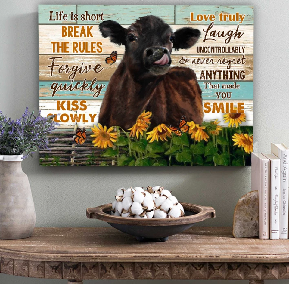 COW WALL ART - BREAK THE RULES Matte Canvas