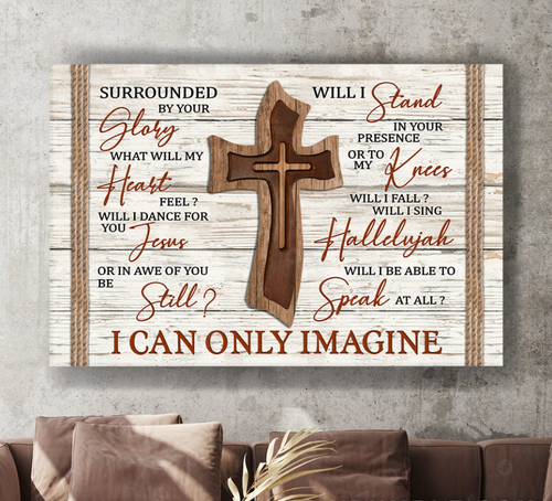 Cross wooden i can only imagine Jesus - Matte Canvas
