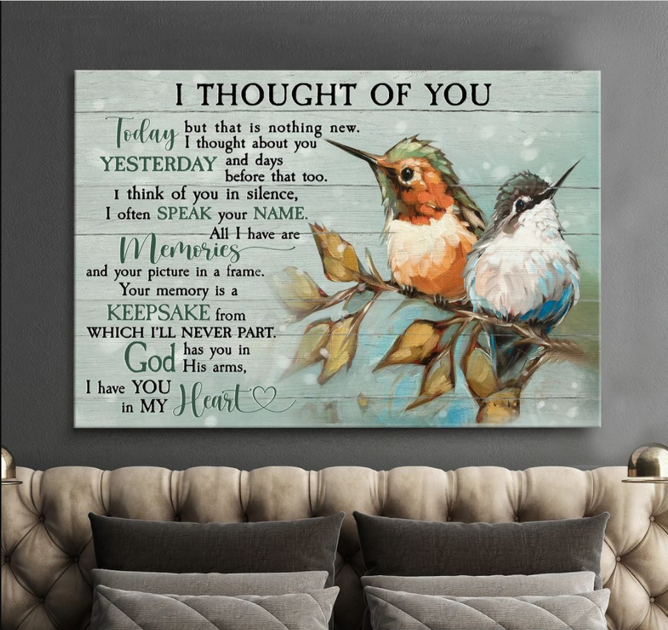 Hummingbirds I Thought Of You God Has You In His Arms I Have You In My Heart - Matte Canvas (1.25")