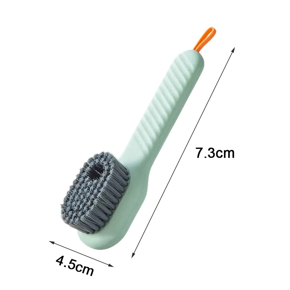 Multifunctional Long Handle Shoe Brush with Soap Dispenser for Household Cleaning