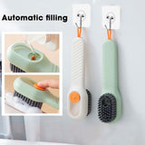 Multifunctional Long Handle Shoe Brush with Soap Dispenser for Household Cleaning