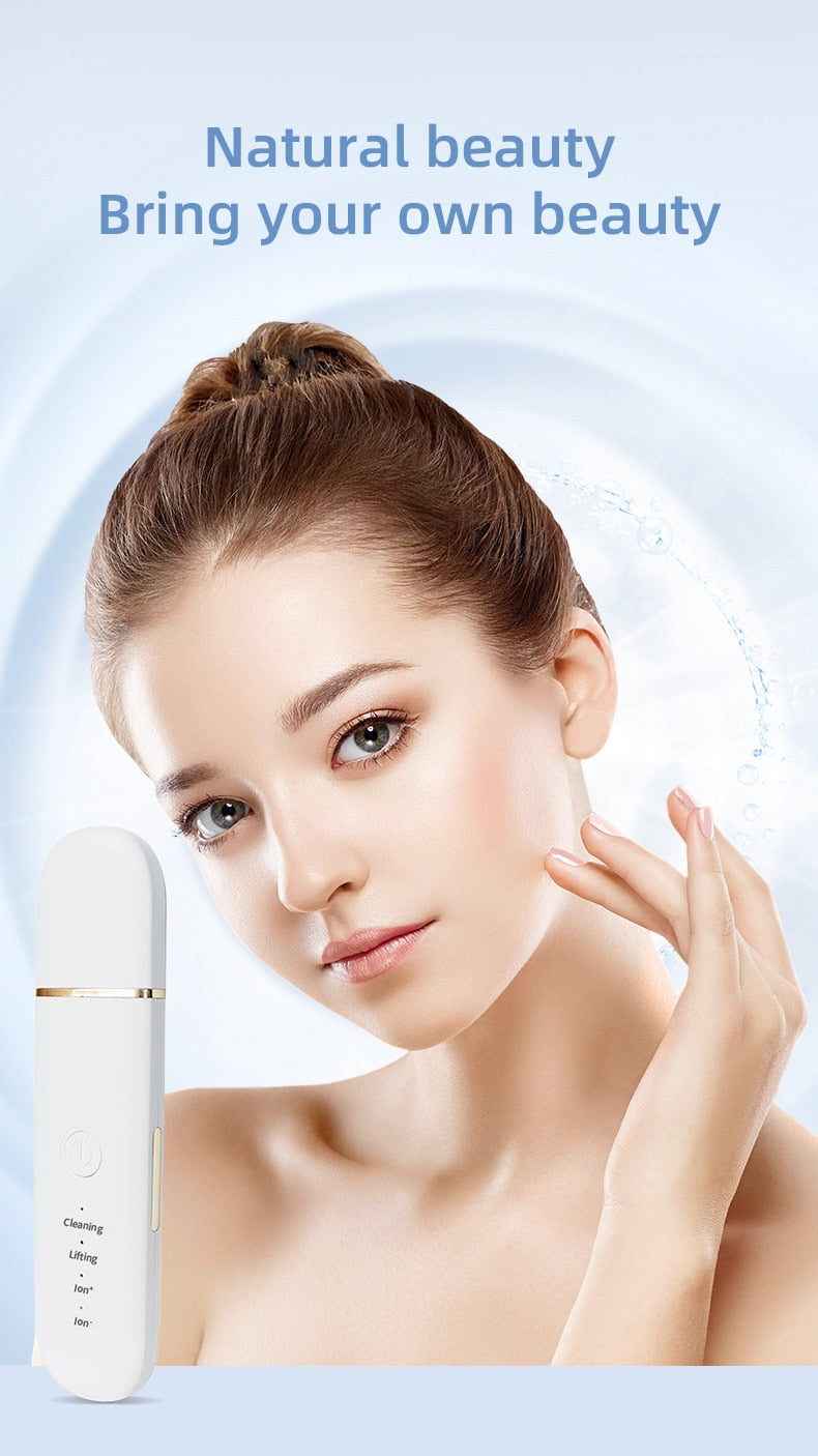 Ultrasonic Skin Scrubber Deep Face Cleaning Machine Peeling Shovel Facial Pore Cleaner Face Skin Scrubber