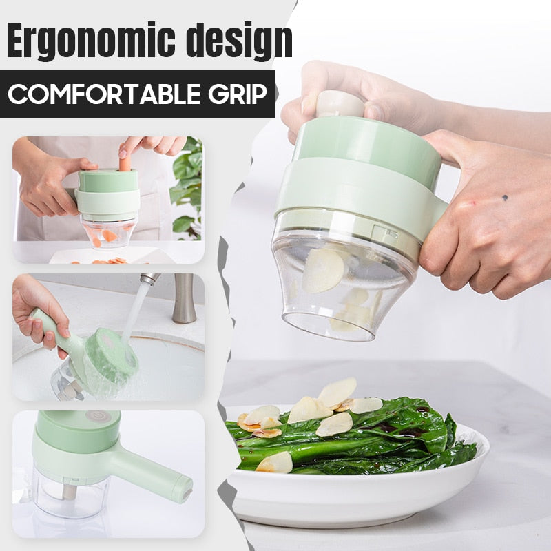 Portable Electric Vegetable Cutter Set Food Processor Chopper Kitchen Tools