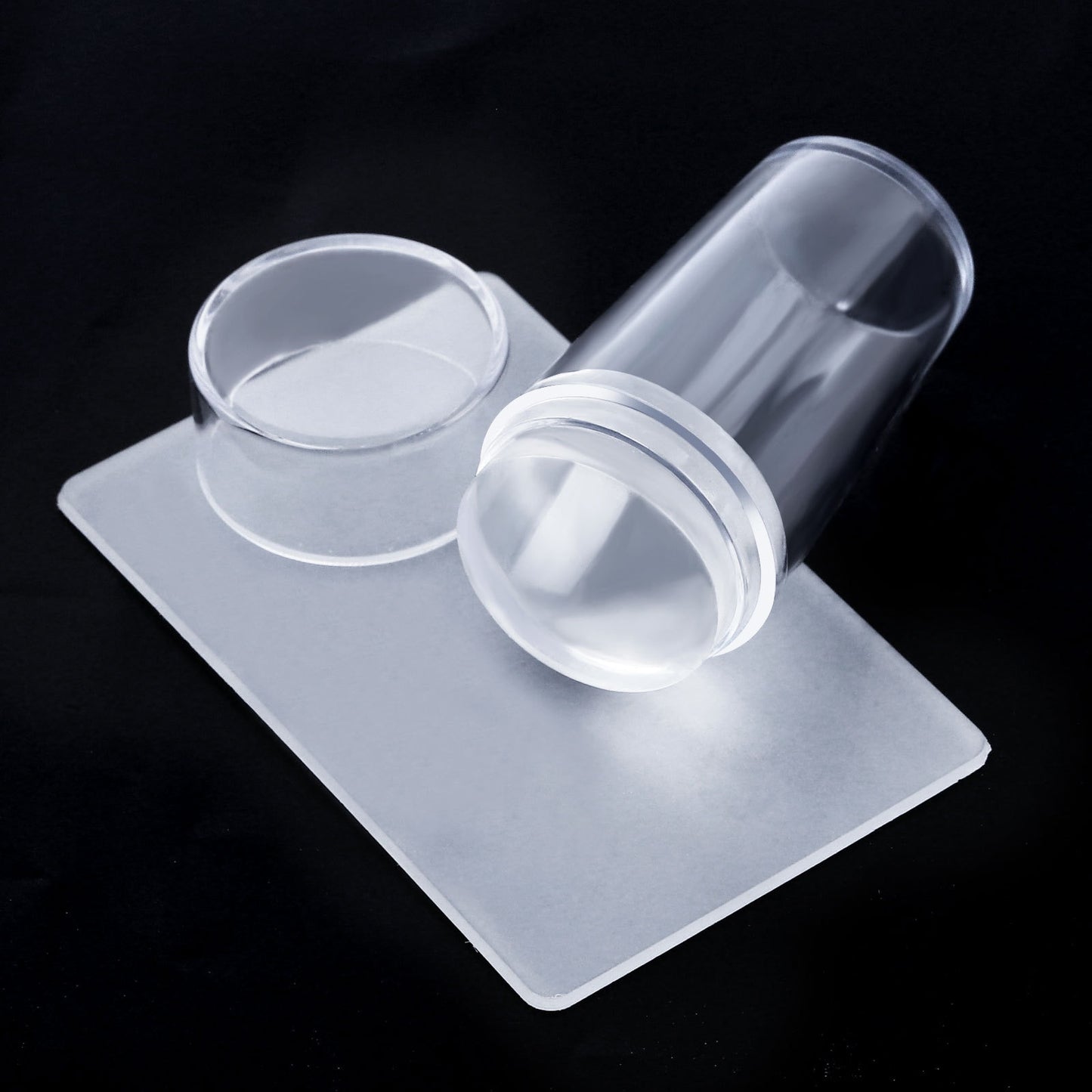 Transparent Silicone Nail Art Stamping Kit - French Design for Manicure with Dual-Sided Stamper - Scraper and Polish Seal