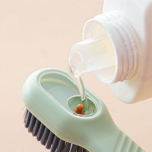 Multifunctional Long Handle Shoe Brush with Soap Dispenser for Household Cleaning