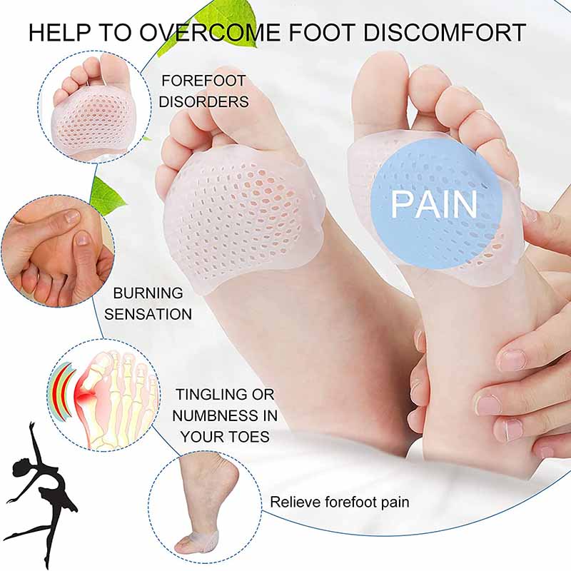 Metatarsal Pads Ball of Foot Cushions for Women and Men - Soft Silicon Foot Pads Metatarsal Foot Forefoot Cushioning Foot Pain