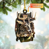 Ornament - Personalized Deer Hunting Custom Shaped Flat Ornament Christmas, Ornament For Hunting, Christmas Decor