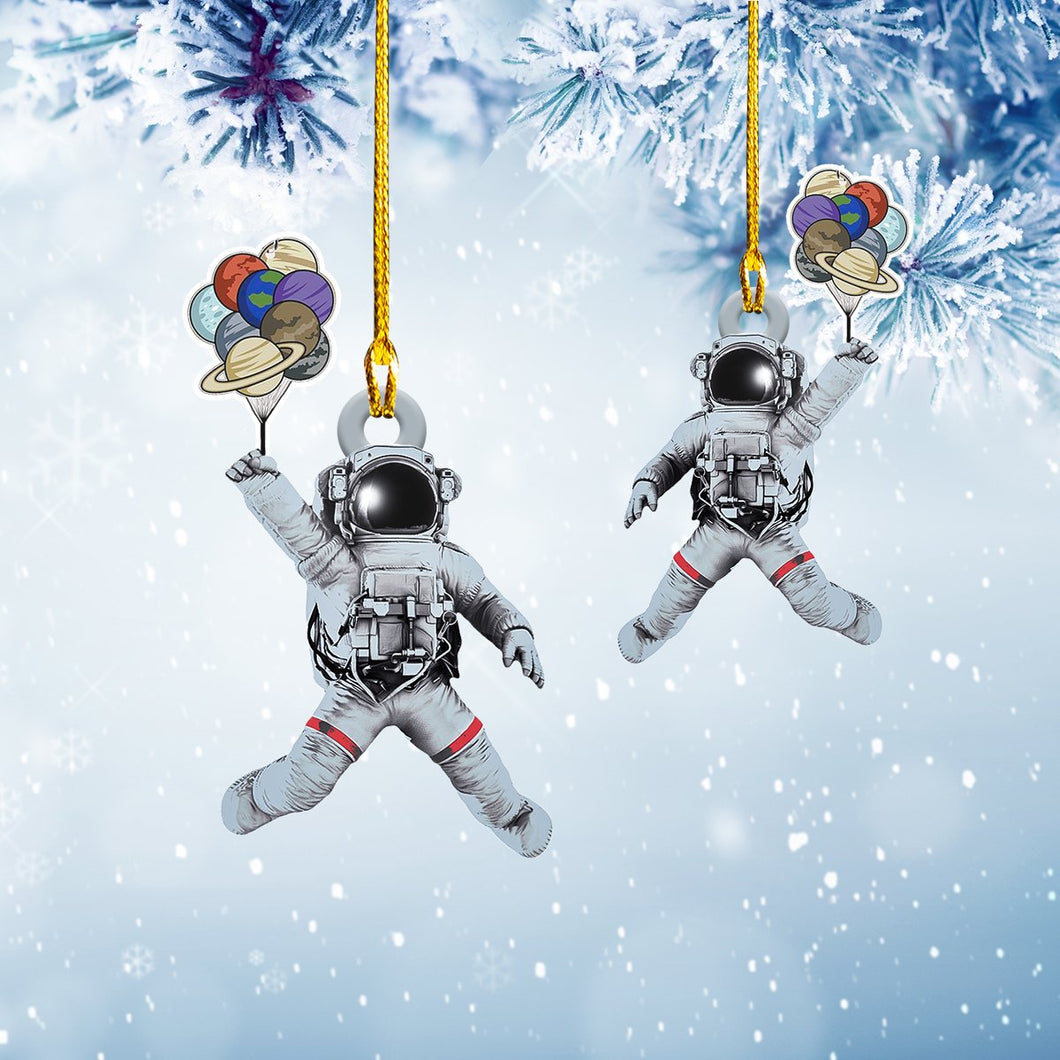 Astronaut With Planets Ballons Ornament - Christmas Gift Ornament