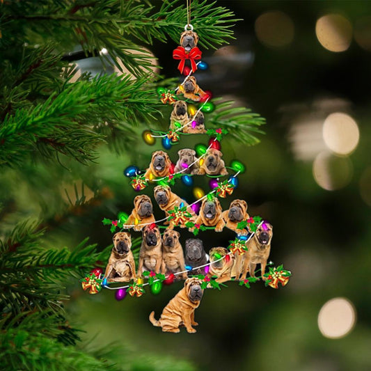 Shar Pei-Christmas Tree Lights-Two Sided Ornament