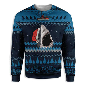 Shark And Xmas Ugly Christmas Sweater 