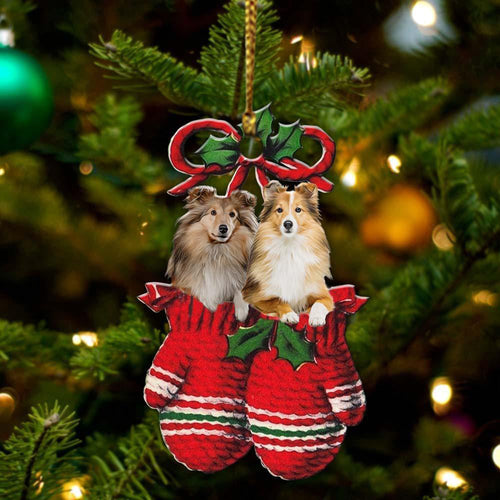 Sheltie Inside Your Gloves Christmas Holiday-Two Sided Ornament Christmas 2022 Ornament Gift