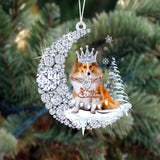 Shetland Sheepdog Diamond Moon Merry Christmas Ornament Christmas Tree Hanging Ornament