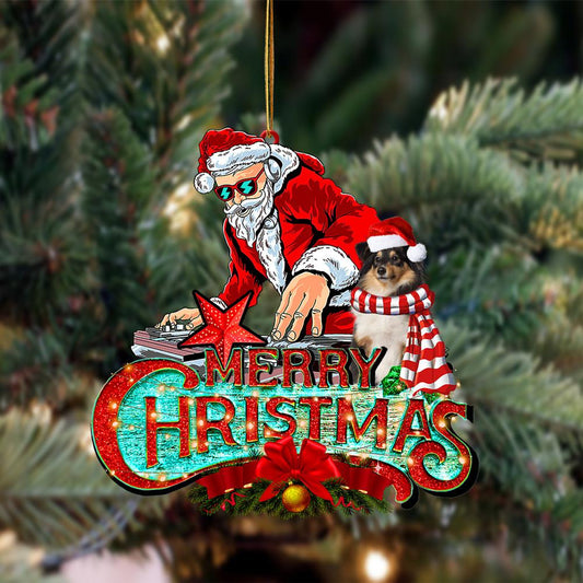 Shetland Sheepdog-Christmas Rock Two Sided Ornament