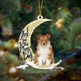 Godmerch- Shetland Sheepdog I Love You To The Moon And Back Hanging Ornament, Car Ornament, Christmas Ornament