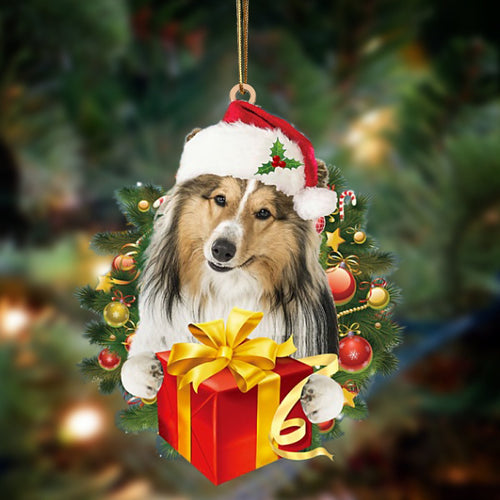 Shetland Sheepdog-Dogs Give Gifts Hanging Ornament