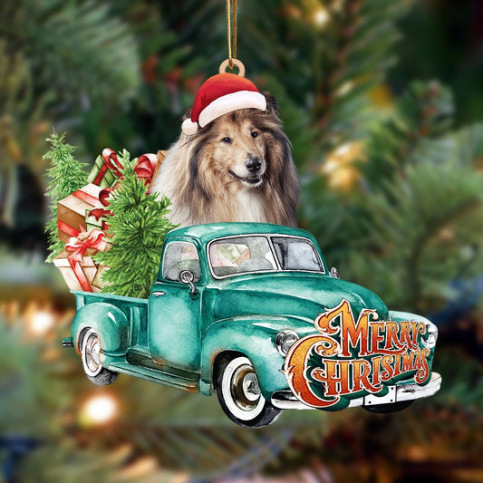 Shetland Sheepdog-Green Truck Hanging Ornament