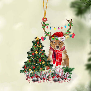 Ornament- Shetland Sheepdog 2-Christmas Tree Gift Hanging Ornament, Happy Christmas Ornament, Car Ornament