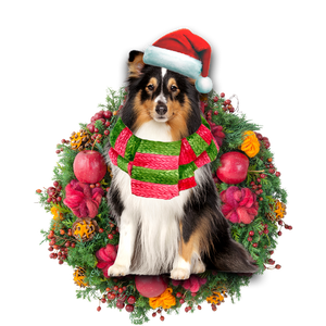 Godmerch- Ornament- Shetland Sheepdog Christmas Ornament, Happy Christmas Ornament, Car Ornament