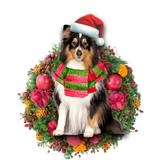 Godmerch- Ornament- Shetland Sheepdog Christmas Ornament, Happy Christmas Ornament, Car Ornament